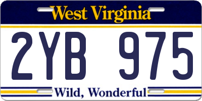 WV license plate 2YB975