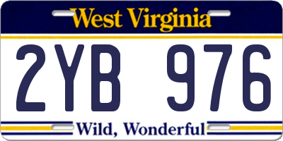 WV license plate 2YB976