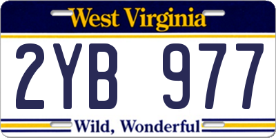 WV license plate 2YB977