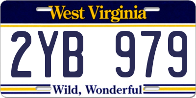 WV license plate 2YB979
