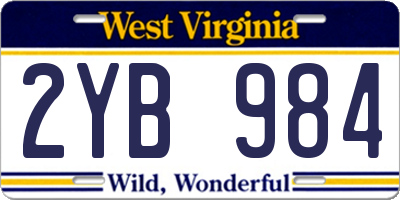 WV license plate 2YB984