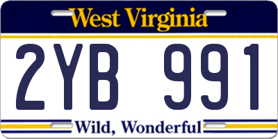 WV license plate 2YB991