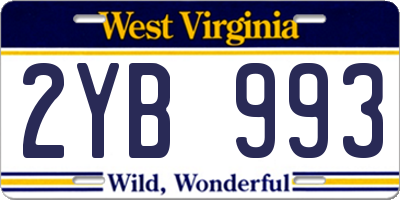 WV license plate 2YB993
