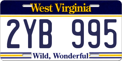 WV license plate 2YB995