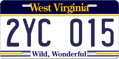 WV license plate 2YC015