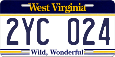 WV license plate 2YC024
