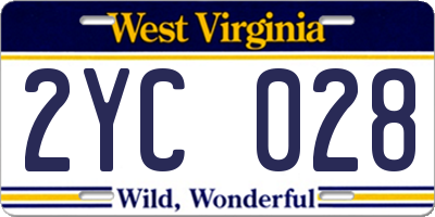 WV license plate 2YC028
