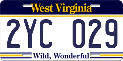WV license plate 2YC029