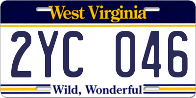 WV license plate 2YC046