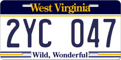 WV license plate 2YC047