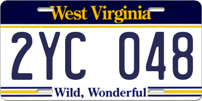 WV license plate 2YC048