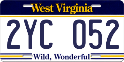 WV license plate 2YC052