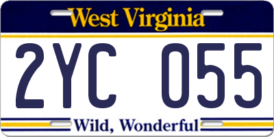 WV license plate 2YC055