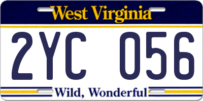 WV license plate 2YC056