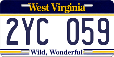WV license plate 2YC059