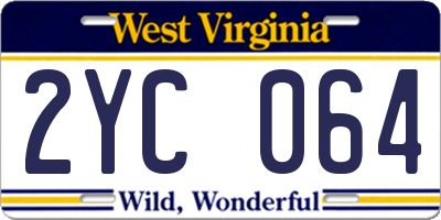 WV license plate 2YC064