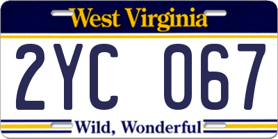 WV license plate 2YC067