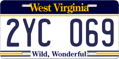 WV license plate 2YC069