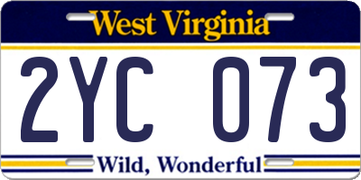 WV license plate 2YC073