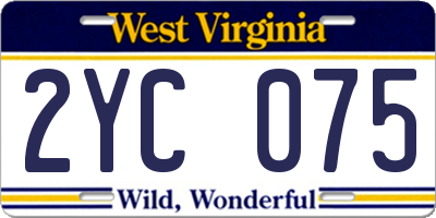 WV license plate 2YC075