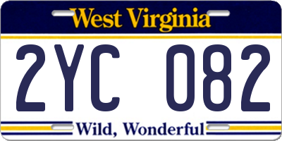 WV license plate 2YC082