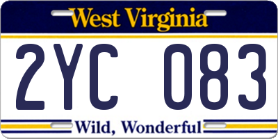WV license plate 2YC083