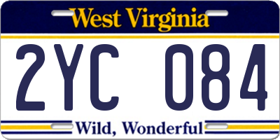 WV license plate 2YC084