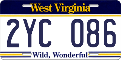WV license plate 2YC086