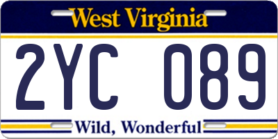 WV license plate 2YC089