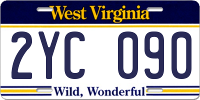 WV license plate 2YC090