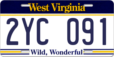 WV license plate 2YC091