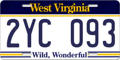 WV license plate 2YC093