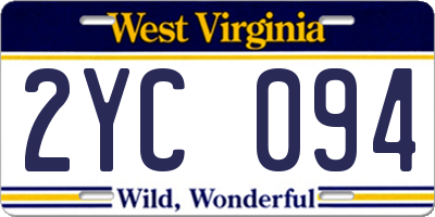 WV license plate 2YC094