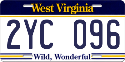 WV license plate 2YC096