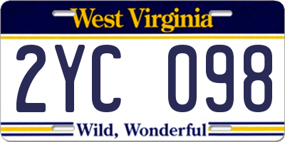 WV license plate 2YC098