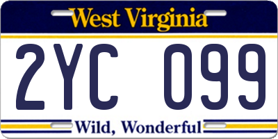 WV license plate 2YC099