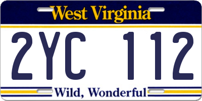 WV license plate 2YC112