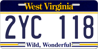 WV license plate 2YC118