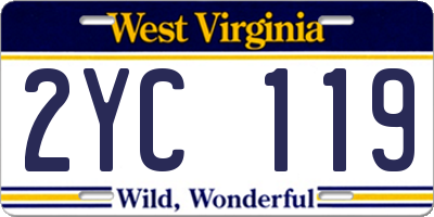 WV license plate 2YC119
