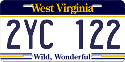 WV license plate 2YC122