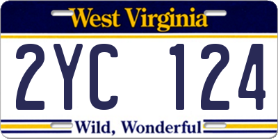 WV license plate 2YC124