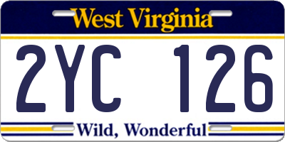 WV license plate 2YC126