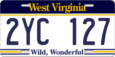 WV license plate 2YC127