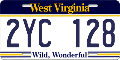 WV license plate 2YC128