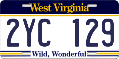 WV license plate 2YC129