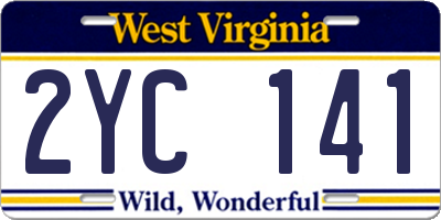 WV license plate 2YC141