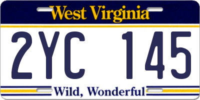 WV license plate 2YC145