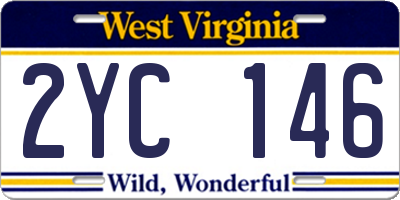 WV license plate 2YC146