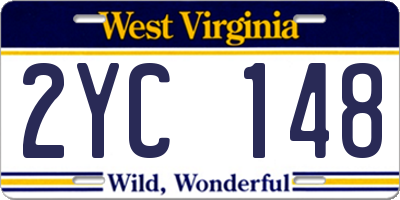 WV license plate 2YC148