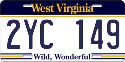 WV license plate 2YC149